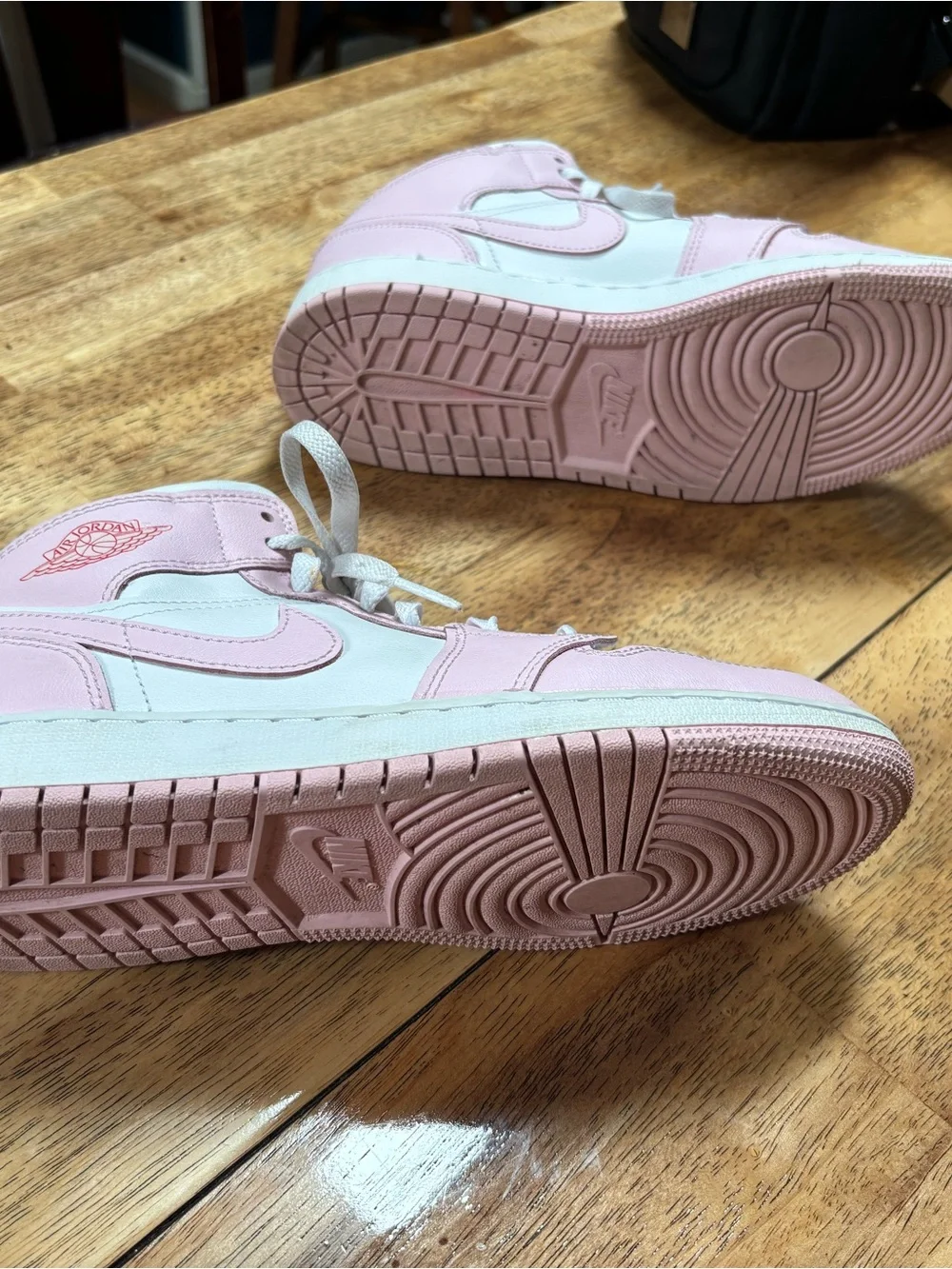 Nike Pink and White High-Top Sneakers